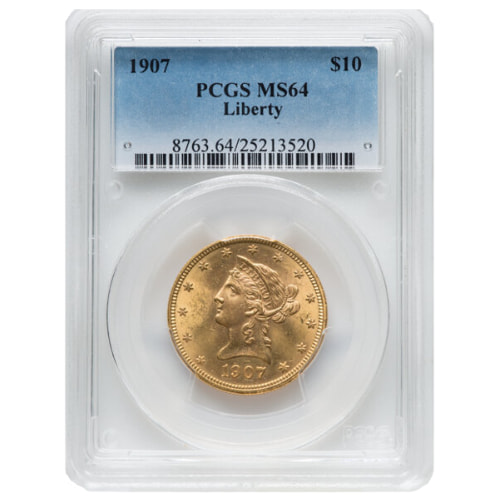 1907 PCGS MS-64 $10 Liberty Head Gold Eagle Coin