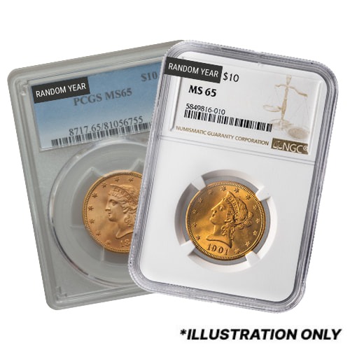 NGC/PCGS MS-65 $10 Liberty Eagle Gold Coin - Random Year