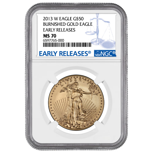 2013-W NGC MS-70 Early Releases 1 oz American Gold Eagle Burnished Coin