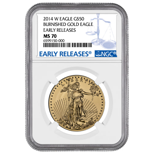 2014-W NGC MS-70 Early Releases 1 oz American Gold Eagle Burnished Coin