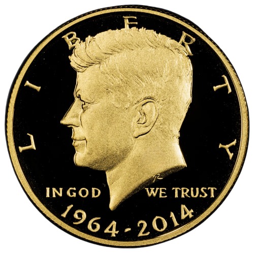 2014-W 3/4 oz Commemorative Kennedy Half Dollar Proof Gold Coin (No Box / COA)