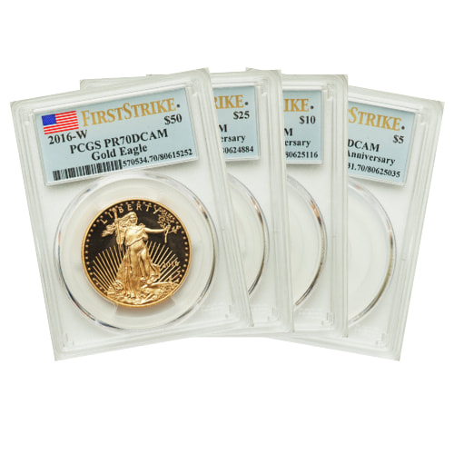 2016-W PCGS PR-70 DCAM First Strike American Gold Eagle 30th Anniversary 4-Proof Coin Set
