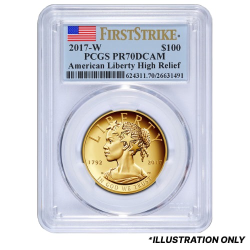 PCGS PR-70 2017 Gold High Relief American Liberty Coin - 225th Anniversary Release
