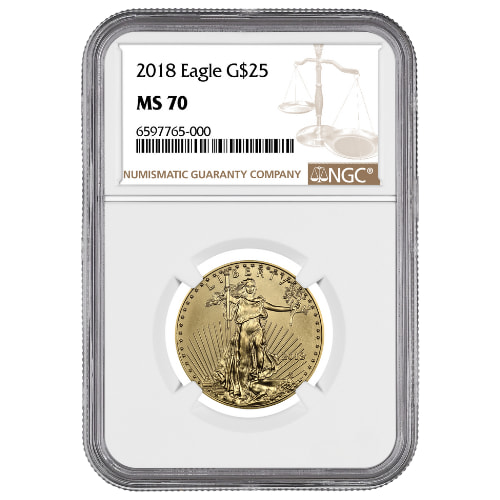 2018 NGC MS-70 1/2 oz American Gold Eagle Coin