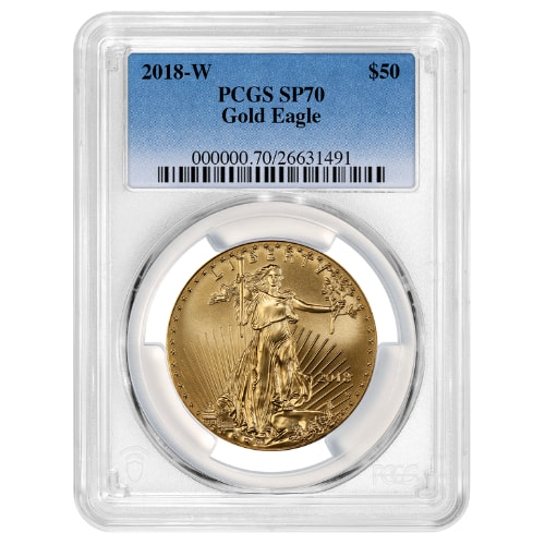 2018-W PCGS SP-70 1 oz American Gold Eagle Burnished Coin