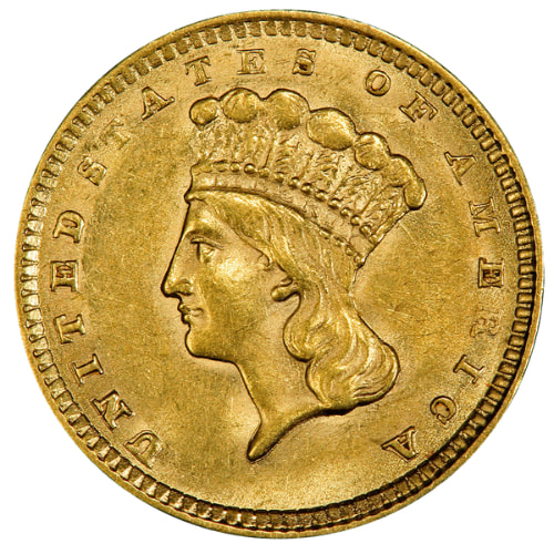 $1 Indian Princess Liberty Head Gold Coin Type III AU - Random Year