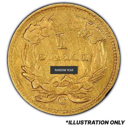 $1 Indian Princess Liberty Head Gold Coin Type III VF - Random Year