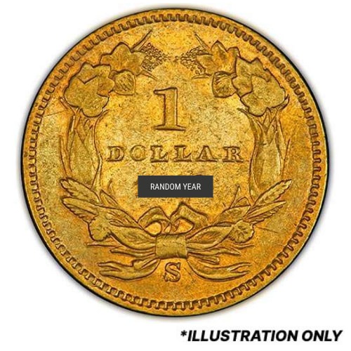 $1 Indian Princess Liberty Head Gold Coin Type III XF - Random Year