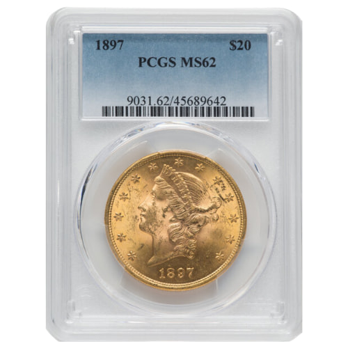 1897 PCGS MS-62 $20 Liberty Double Eagle Gold Coin