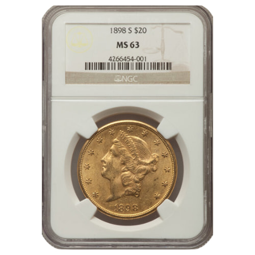 1898-S NGC MS-63 $20 Liberty Double Eagle Gold Coin