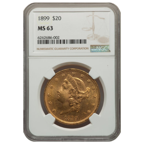 1899 NGC MS-63 $20 Liberty Double Eagle Gold Coin