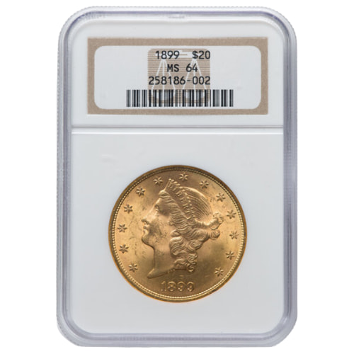 1899 NGC MS-64 $20 Liberty Double Eagle Gold Coin