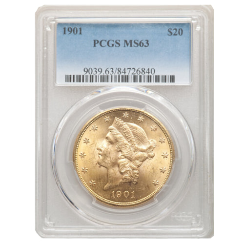1901 PCGS $20 MS-63 Liberty Double Eagle Gold Coin