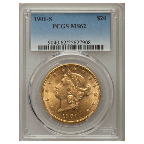 1901-S PCGS MS-62 $20 Liberty Double Eagle Gold Coin