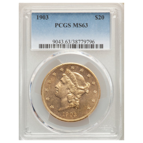 1903 PCGS MS-63 $20 Liberty Double Eagle Gold Coin
