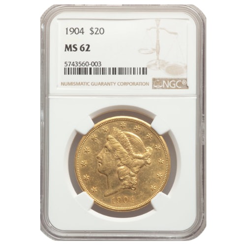 1904 NGC MS-62 $20 Liberty Double Eagle Gold Coin