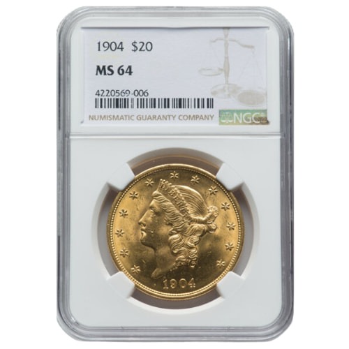 1904 NGC MS-64 $ 20 Liberty Double Eagle Gold Coin