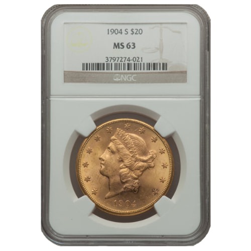 1904-S NGC MS-63 $20 Liberty Double Eagle Gold Coin