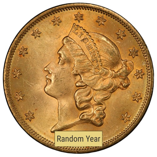$20 Liberty Double Eagle Gold Coin - Type II - BU - Random Year