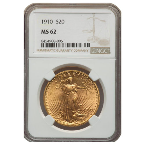 1910 NGC MS-62 $20 St. Gaudens Double Eagle Gold Coin