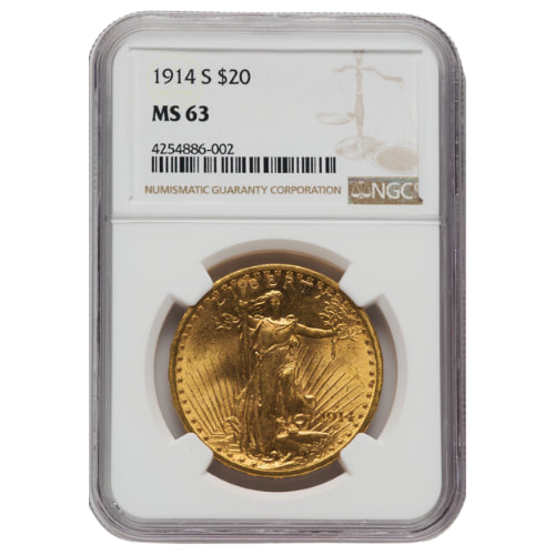 1914-S NGC MS-63 $20 St. Gaudens Double Eagle Gold Coin