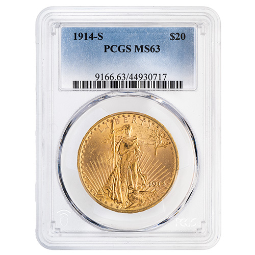 1914-S PCGS MS-63 $20 St. Gauden Double Eagle Gold Coin