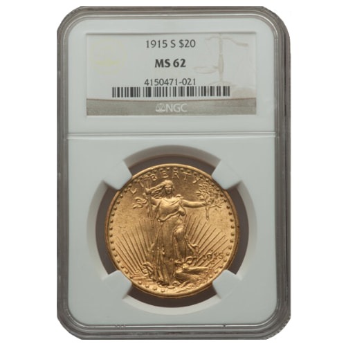1915-S NGC MS-62 $20 St. Gaudens Double Eagle Gold Coin