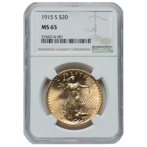 1915-S NGC MS-65 $20 St. Gaudens Double Eagle Gold Coin