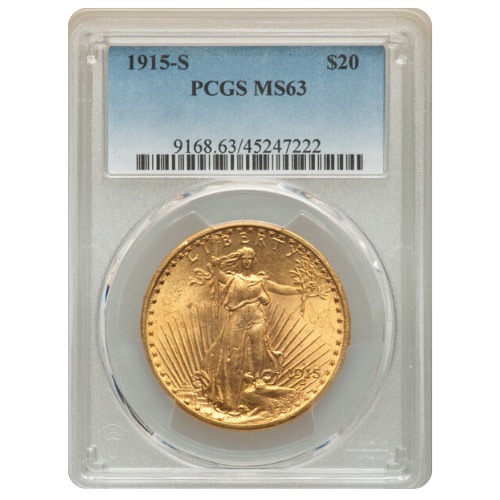 1915-S NGC MS-63 $20 St. Gaudens Double Eagle Gold Coin