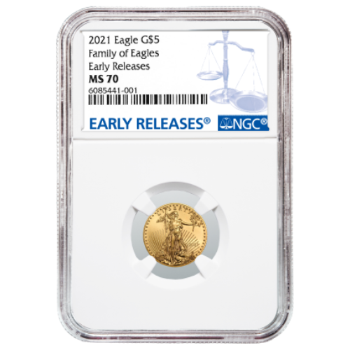 2021 1/10 oz NGC MS-70 ER American Gold Eagle Coin
