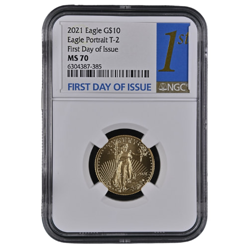 2021 NGC MS-70 First Day of Issue 1/4 oz American Gold Eagle Coin (Type 2)