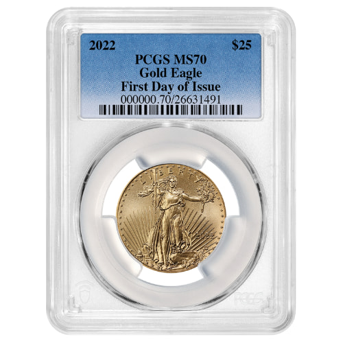 2022 PCGS MS-70 First Day of Issue 1/2 oz American Gold Eagle Coin