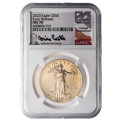2023 NGC MS-70 1 oz American Gold Eagle Coin - Mike Castle Label