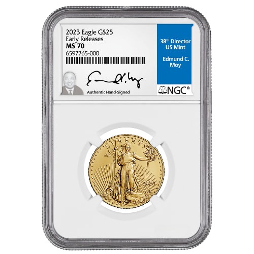 2023 NGC MS-70 Early Releases 1/2 oz American Gold Eagle Coin - Edmund C. Moy Label