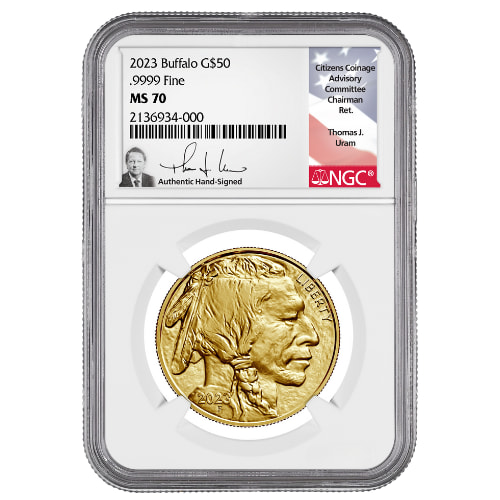 2023 NGC MS-70 1 oz American Buffalo Gold Coin - Thomas J. Uram Label