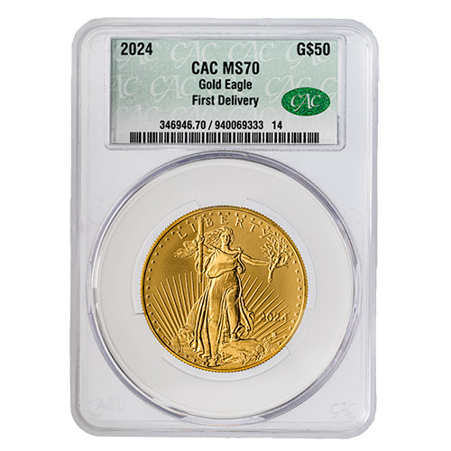 2024 CAC MS-70 First Day of Delivery 1 oz American Gold Eagle Coin