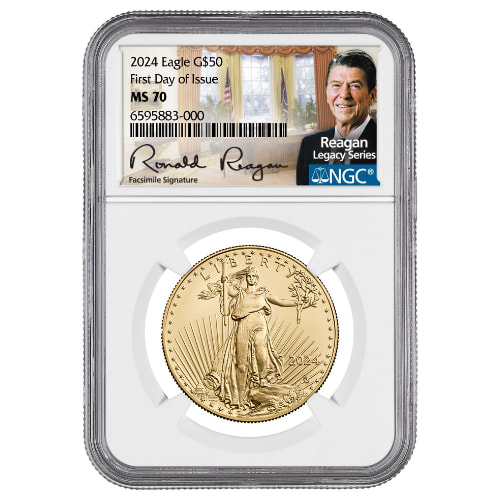 2024 NGC MS-70 First Day of Issue 1 oz American Eagle Gold Coin - Exclusive Reagan Label