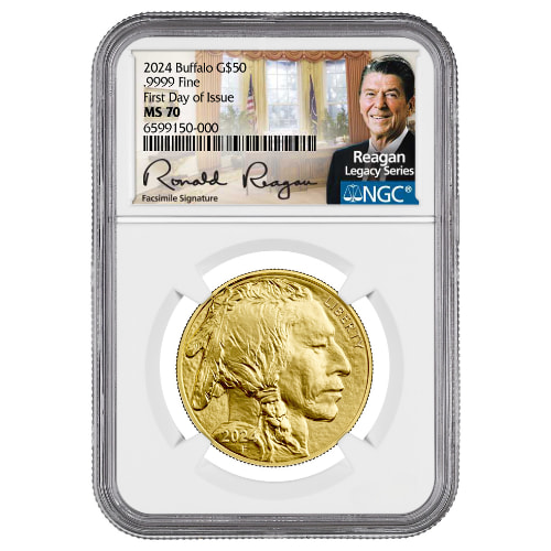 2024 NGC MS-70 First Day of Issue 1 oz American Buffalo Gold Coin - Exclusive Reagan Label