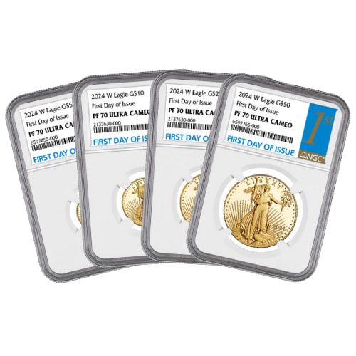 2024-W NGC PF-70 First Day of Issue American Gold Eagle Proof 4-Coin Set