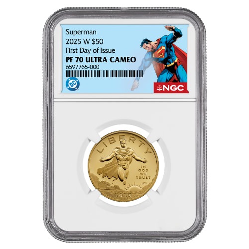 2025 NGC PF-70 First Day of Issue 1/2 oz US Superman™ 24k Proof Gold Coin