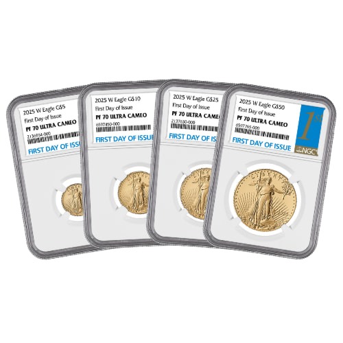 2025-W NGC PF-70 First Day of Issue Ultra Cameo  American Gold Eagle Proof 4-Coin Set