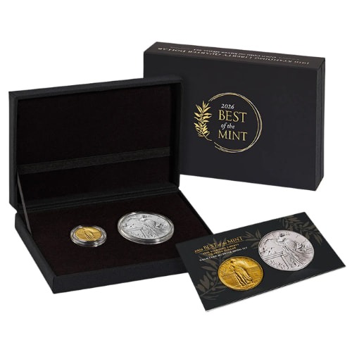 2026 US Best of the Mint 1916 Standing Liberty Quarter Gold Coin and Silver Medal Set