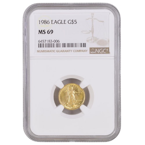 1986 NGC MS-69 1/10 oz American Gold Eagle Coin