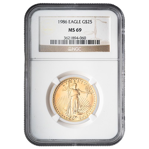 1986 NGC MS-69 1/2 oz American Gold Eagle Coin