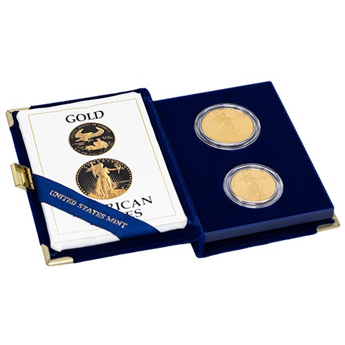 1.5 oz American Gold Eagle Proof 2-Coin Set with Box and COA - Random Date