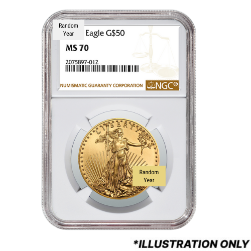 NGC MS-70 1 oz American Gold Eagle Coin - Random Year