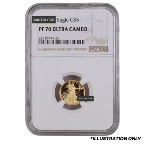 NGC PF-70 1/10 oz American Gold Eagle Proof Coin - Random Year