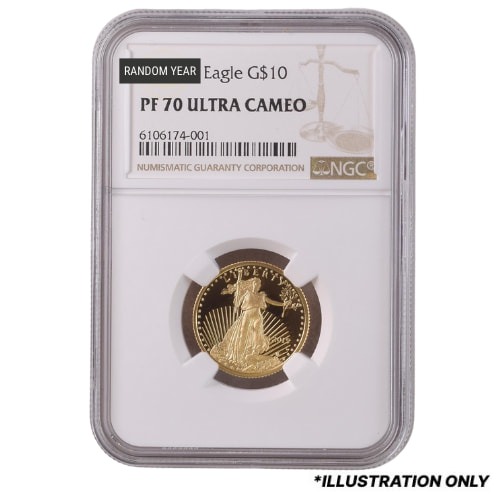NGC PF-70 1/4 oz American Gold Eagle Proof Coin - Random Year