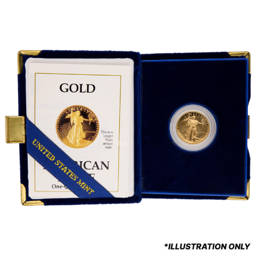1/4 oz American Gold Eagle Proof Coin with Box & COA - Random Year
