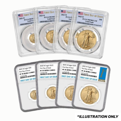 NGC/PCGS PF/PR-70 American Gold Eagle Proof 4-Coin Set - Random Year